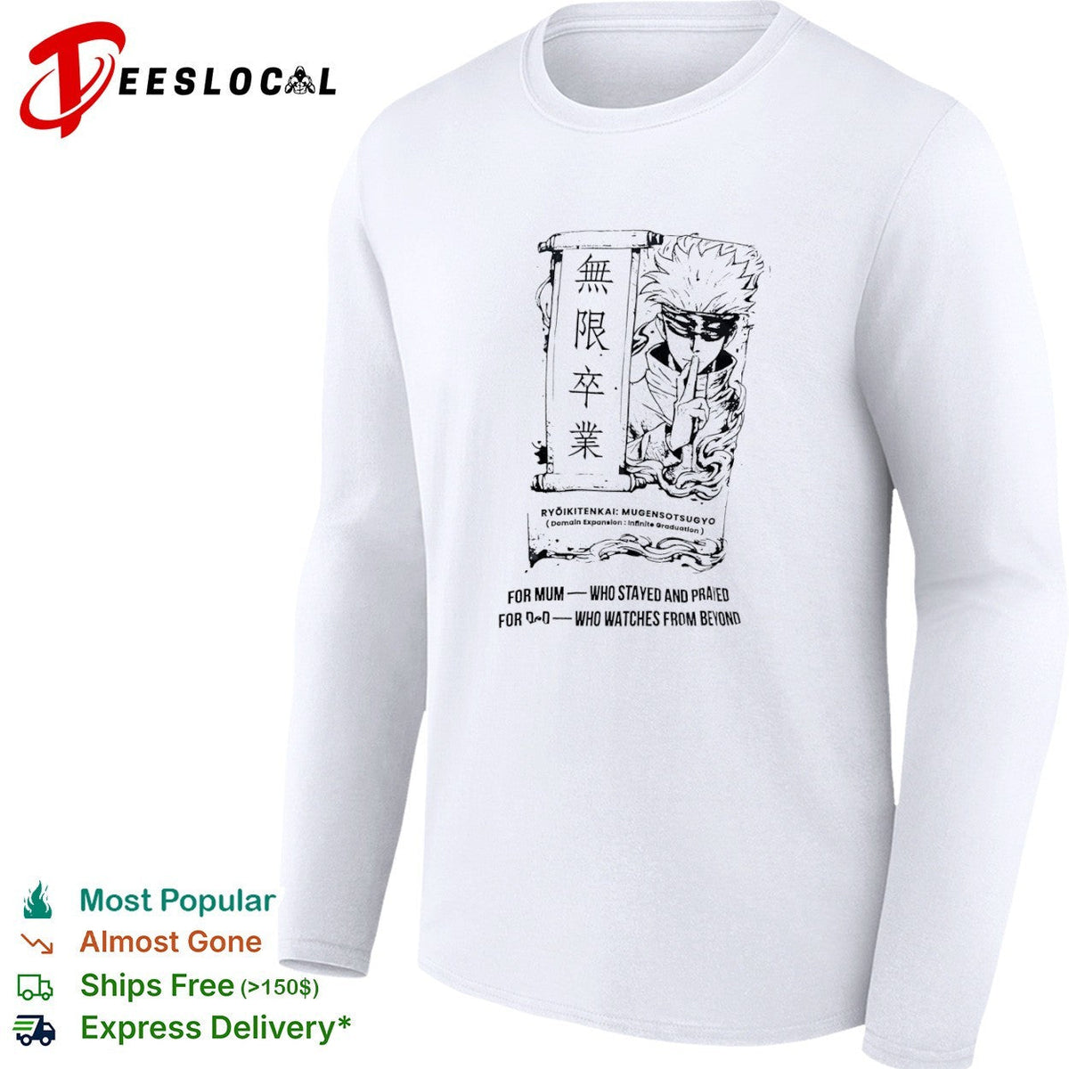 Satoru Gojo Jujutsu Kaisen Infinite Graduation Domain Expansion Mugensotsugyo shirt Unisex