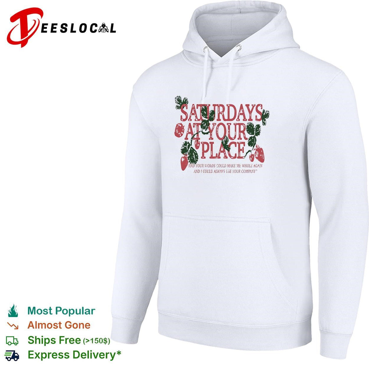 Saturdays at your place strawberries vintage quote text shirt Unisex