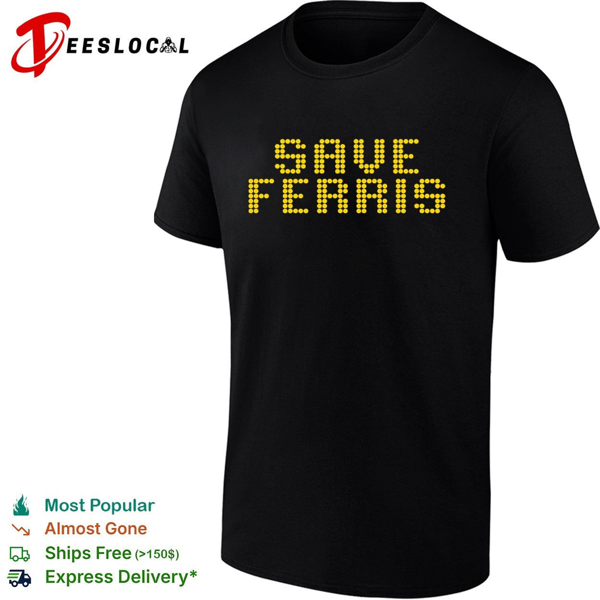 Save Ferris Buellers Day Off Pop Culture Reference Retro Dot Matrix shirt Unisex