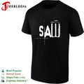 Saw stylized horror logo bold text shirt Unisex