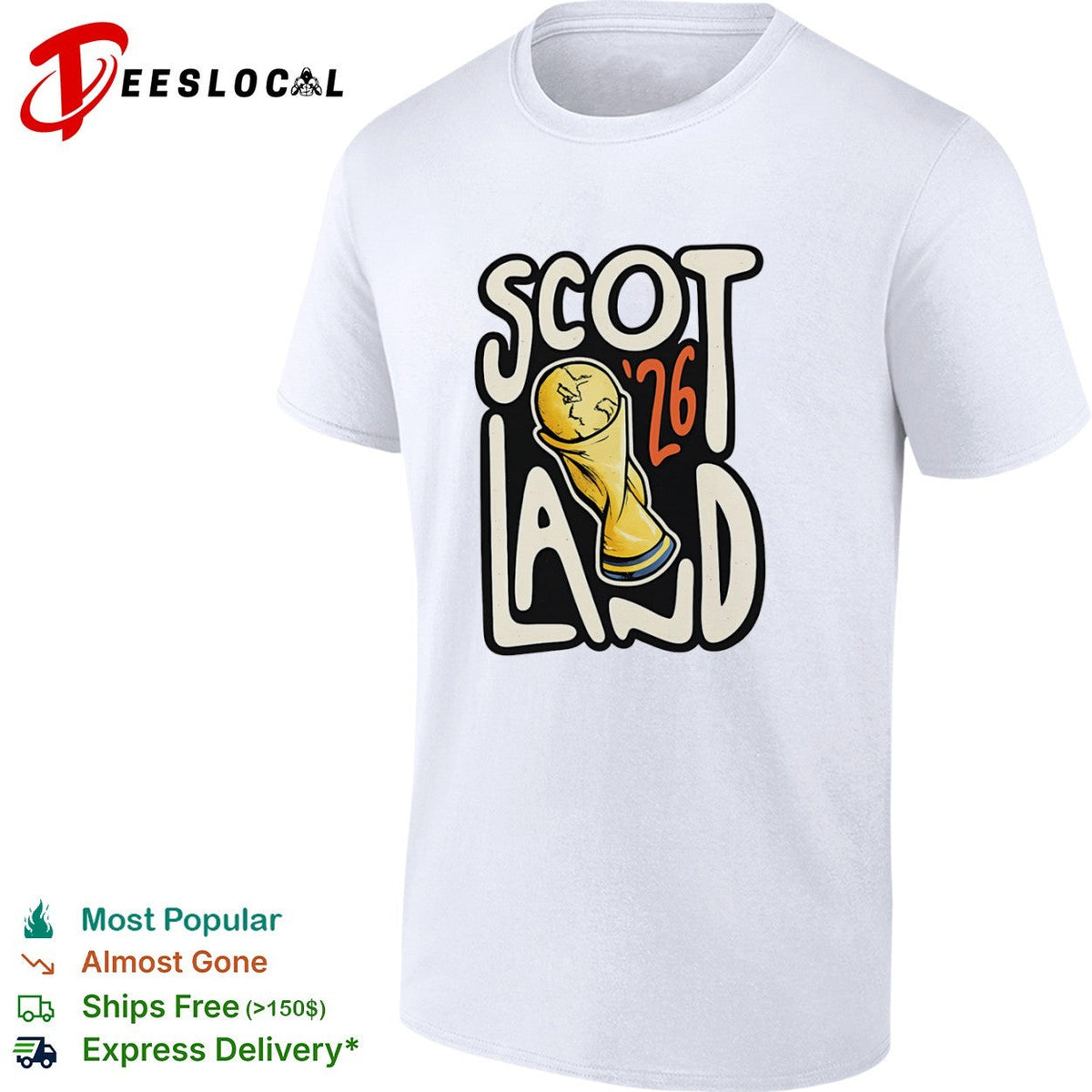Scotland 26 World Cup Soccer Trophy Scotland 26 FIFA Football World Cup shirt Unisex