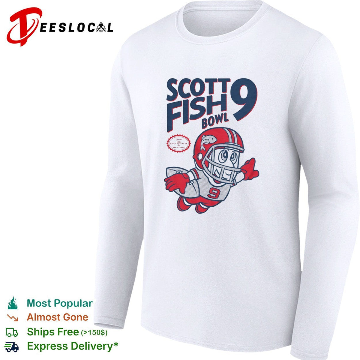 Scott Fish Bowl 9 Mascot Football League Sports Fantasy shirt Unisex