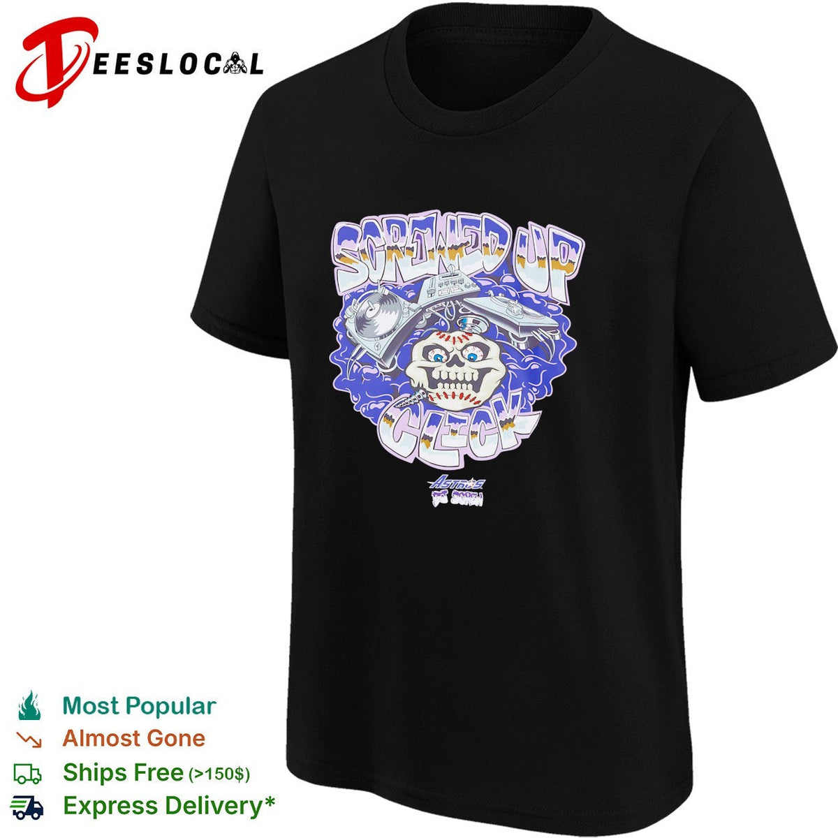 Screwed up click skull DJ shirt Unisex