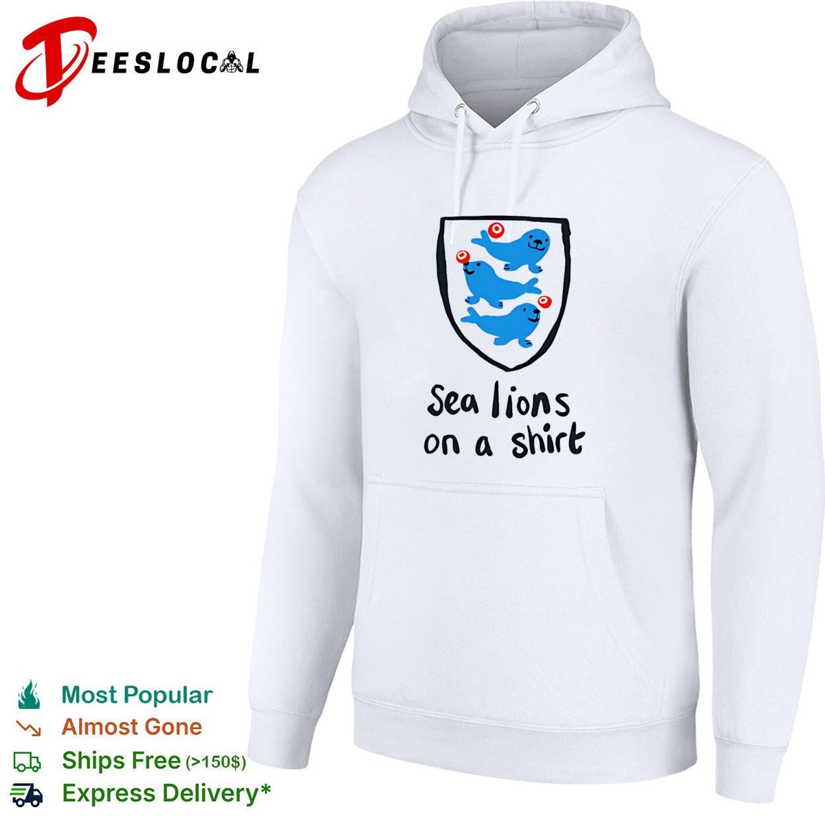 Sea lions on a shirt England Three Lions parody humor shirt Unisex