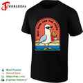 Seagull wearing sunglasses just here for the fries beach retro vintage shirt Unisex