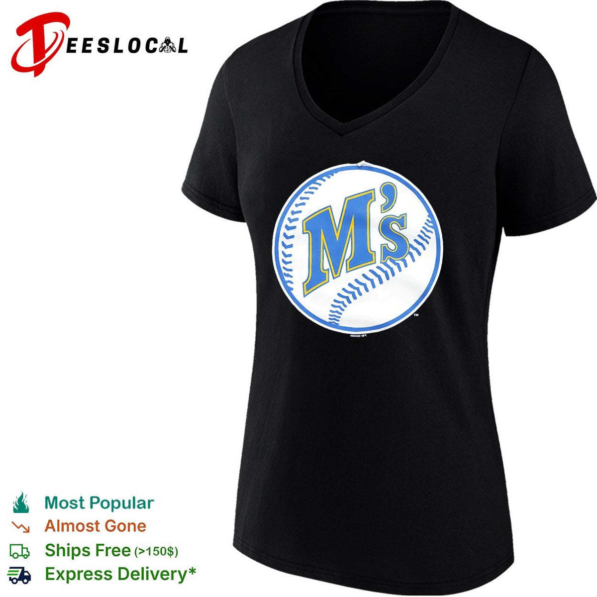 Seattle Mariners M’s vintage baseball circle Trident logo shirt Unisex