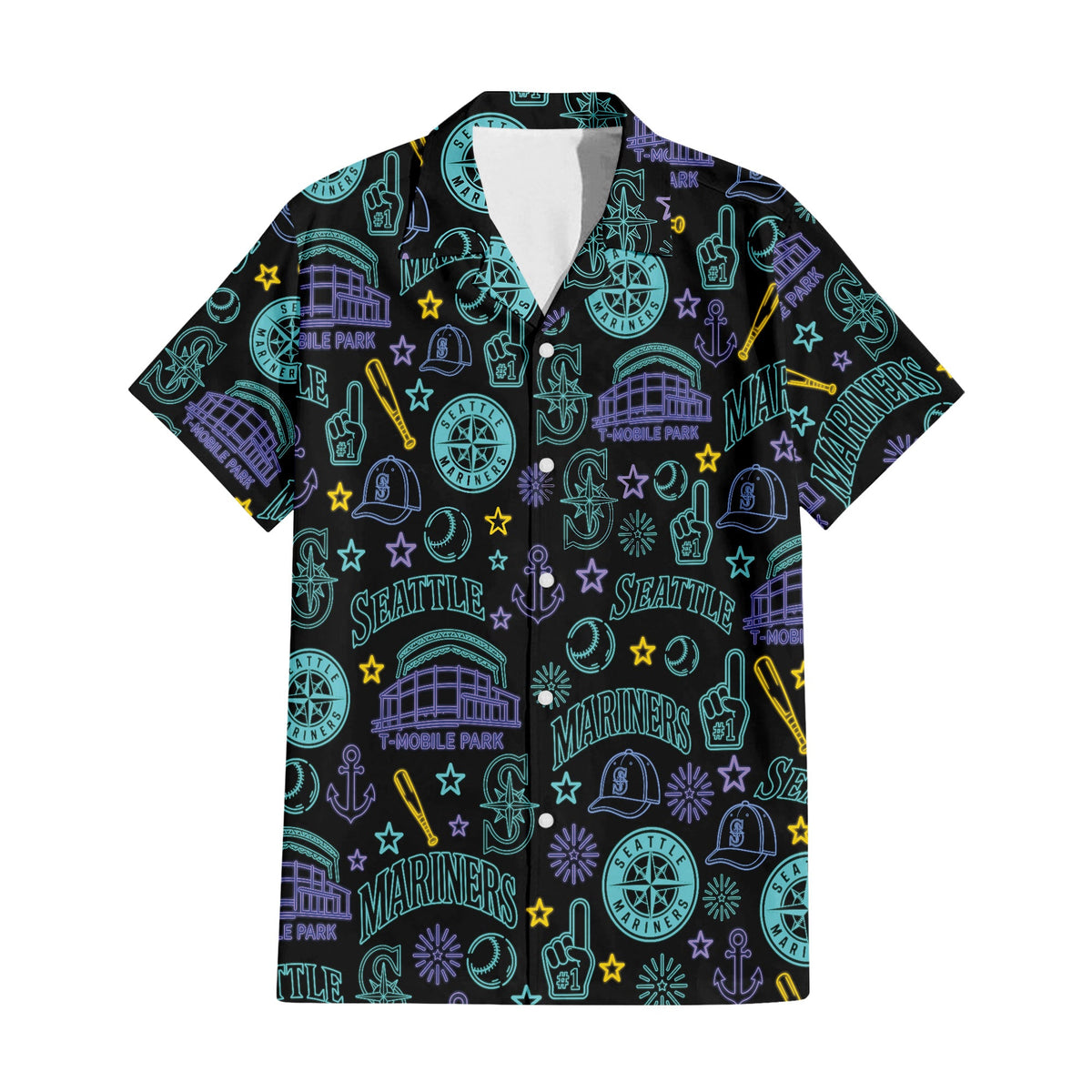 Seattle Mariners Neon Nights Hawaiian Shirt Unisex