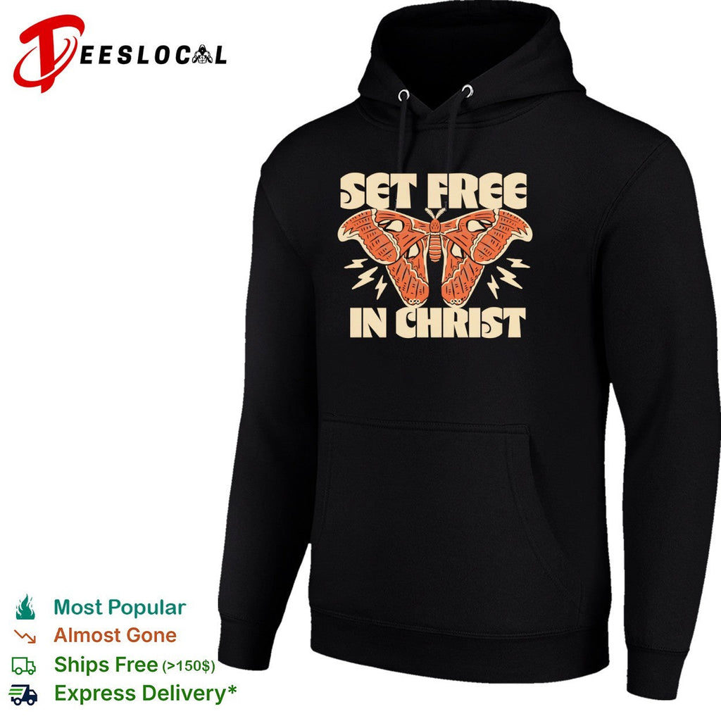 Set Free in Christ Moth Lightning Bolt shirt Unisex