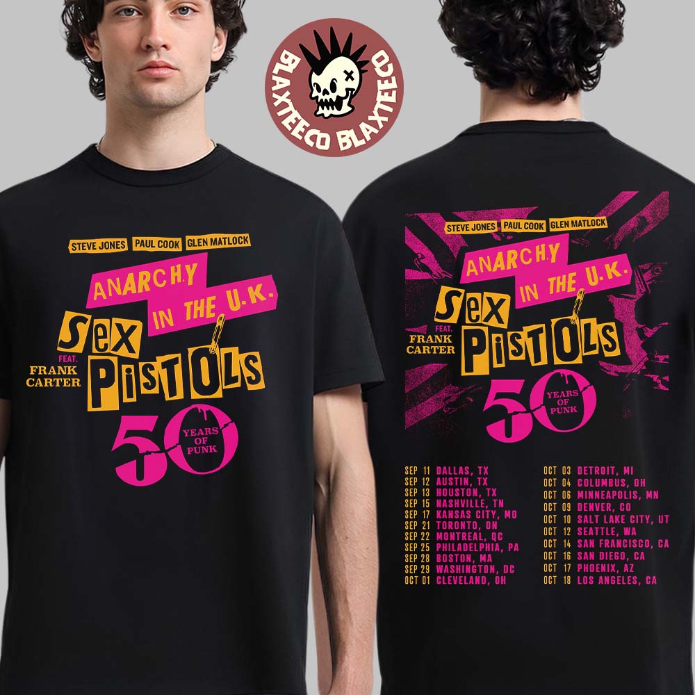 Sex Pistols Anarchy In The UK 50 Years Of Punk 2026 North America Tour Schedule Dates Two Sided