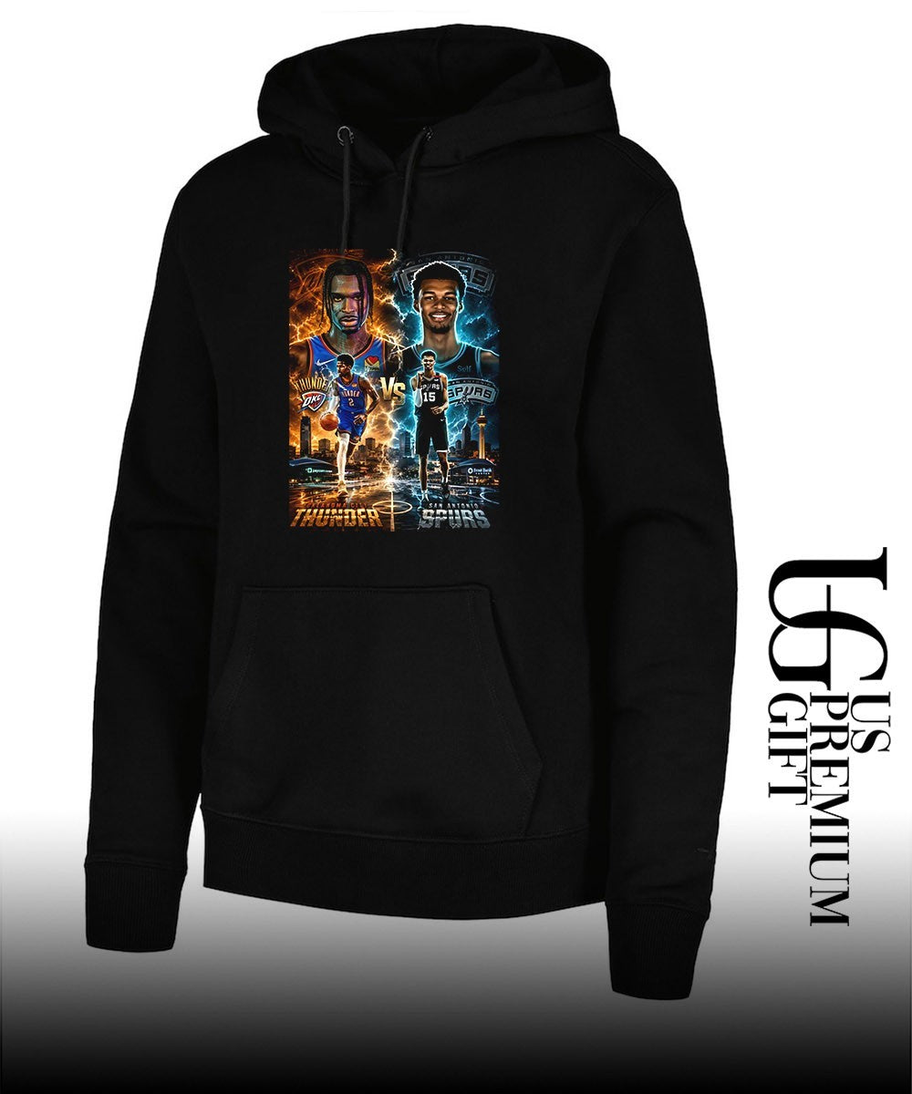 Shai Gilgeous-Alexander OKC Thunder vs Victor Wembanyama San Antonio Spurs NBA poster shirt