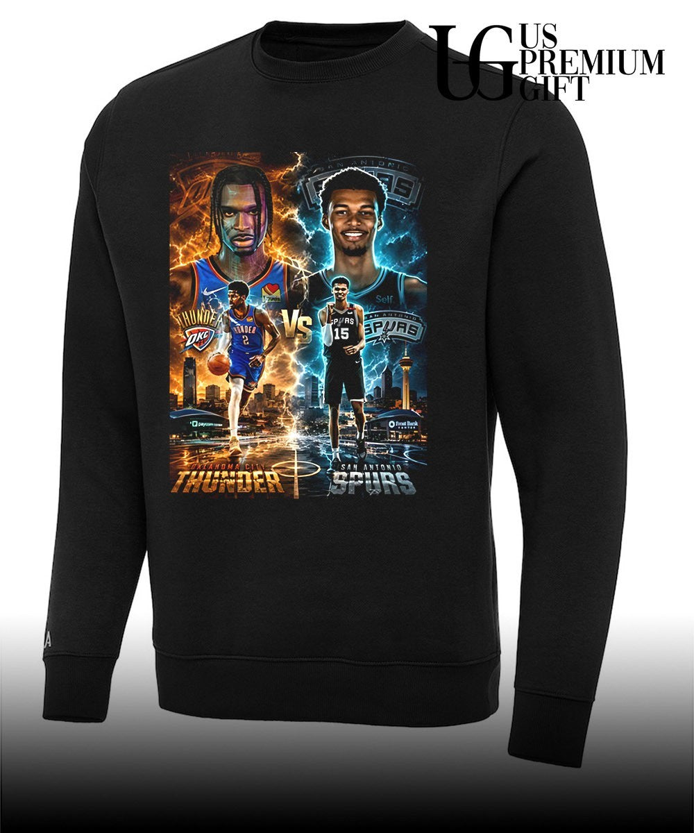 Shai Gilgeous-Alexander OKC Thunder vs Victor Wembanyama San Antonio Spurs NBA poster shirt