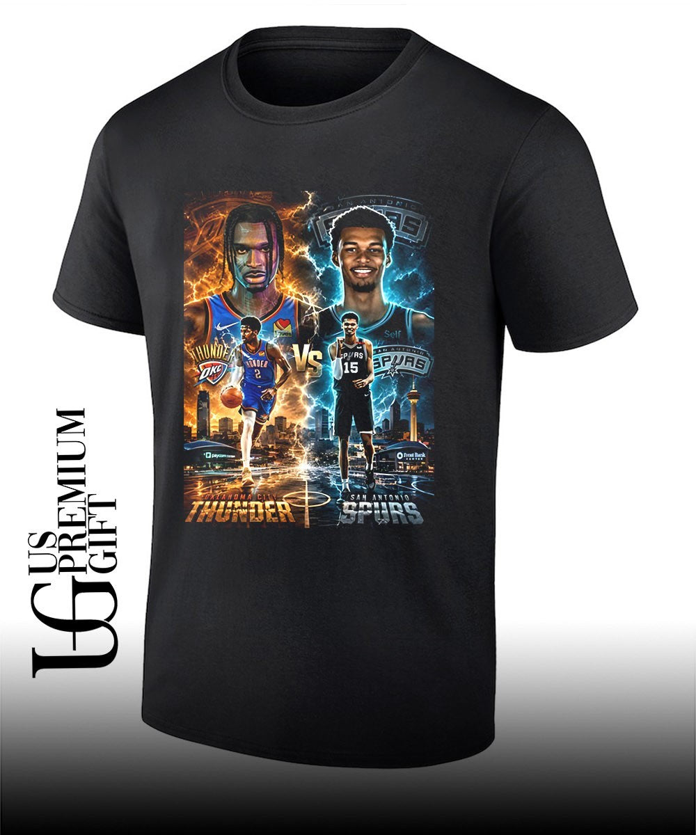 Shai Gilgeous-Alexander OKC Thunder vs Victor Wembanyama San Antonio Spurs NBA poster shirt