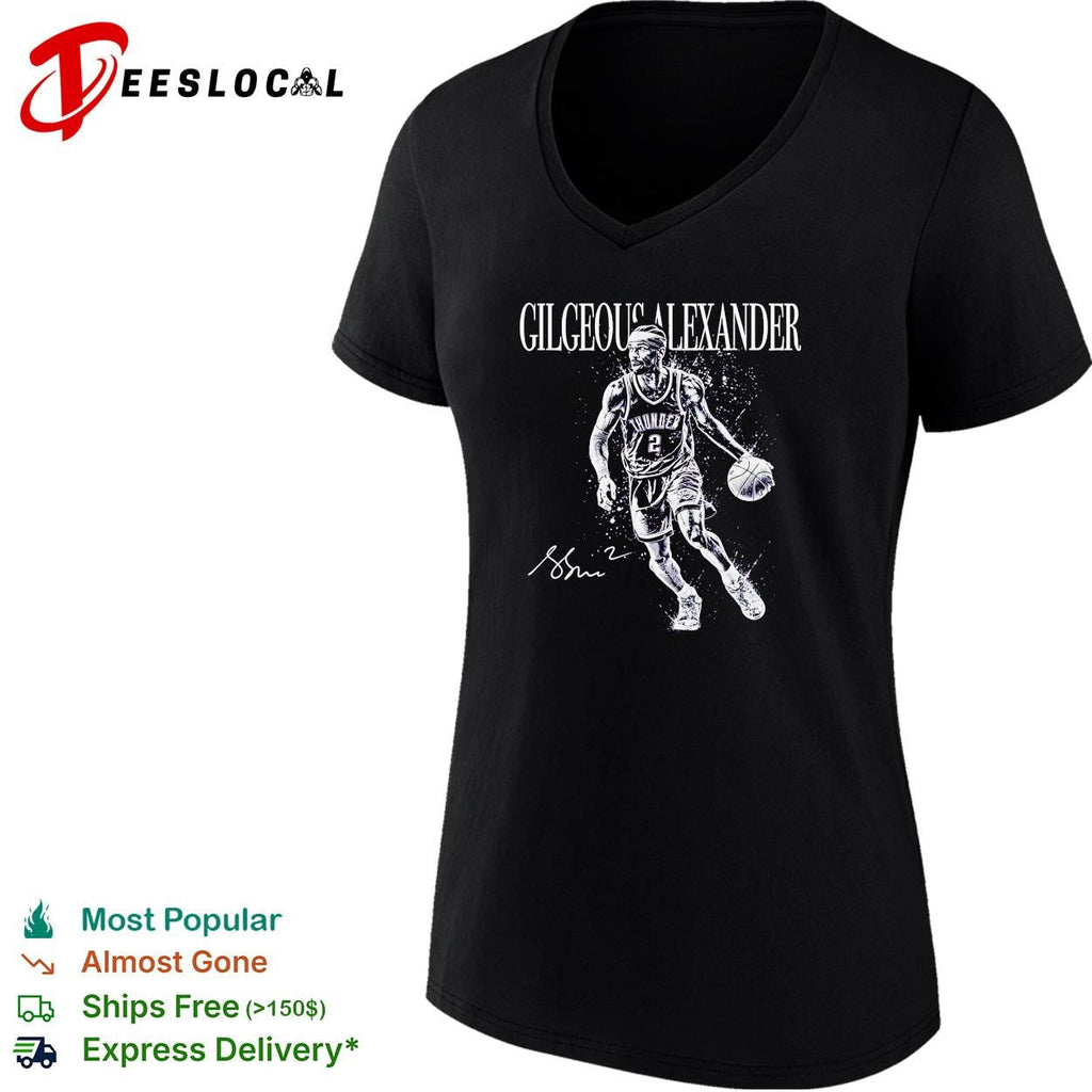 Shai Gilgeous-Alexander Oklahoma City Thunder number 2 action portrait shirt Unisex