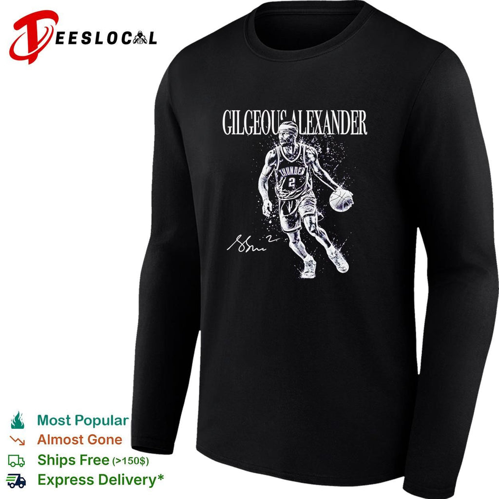 Shai Gilgeous-Alexander Oklahoma City Thunder number 2 action portrait shirt Unisex