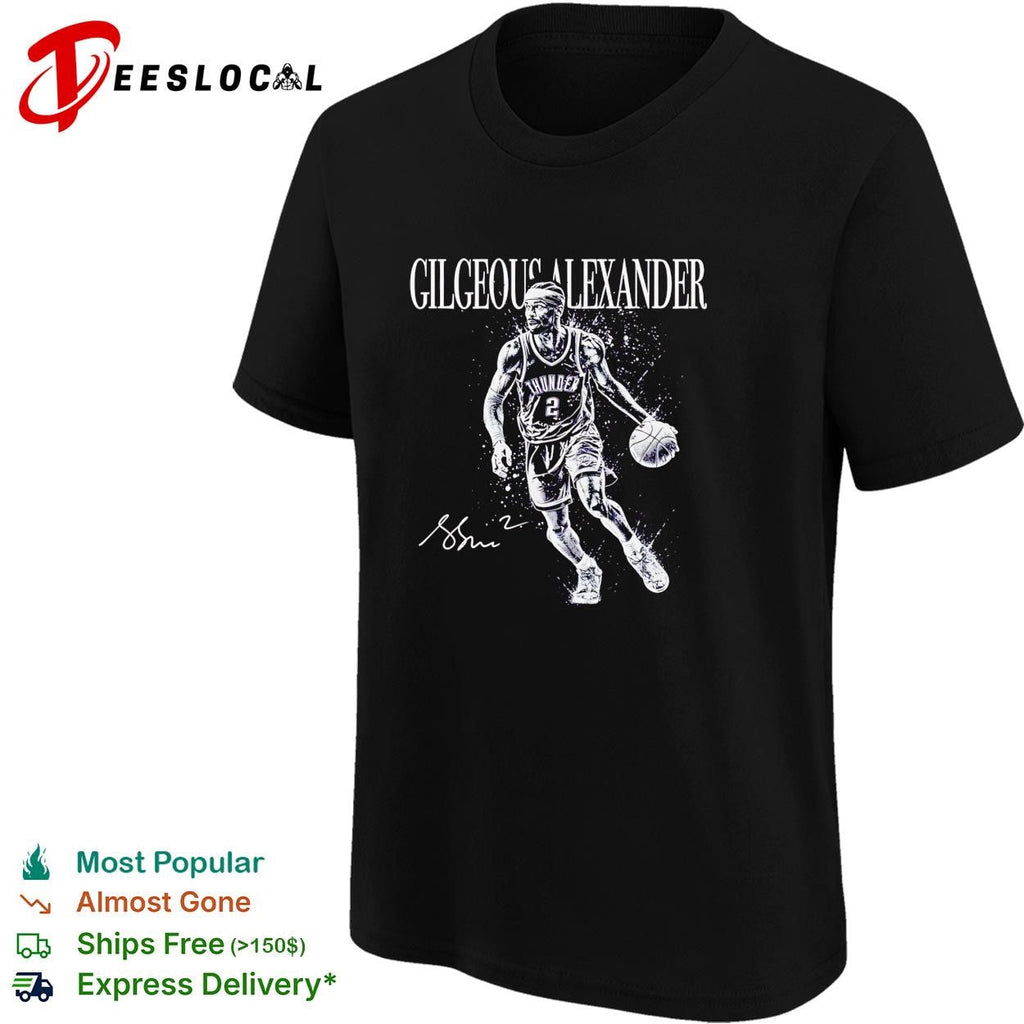 Shai Gilgeous-Alexander Oklahoma City Thunder number 2 action portrait shirt Unisex