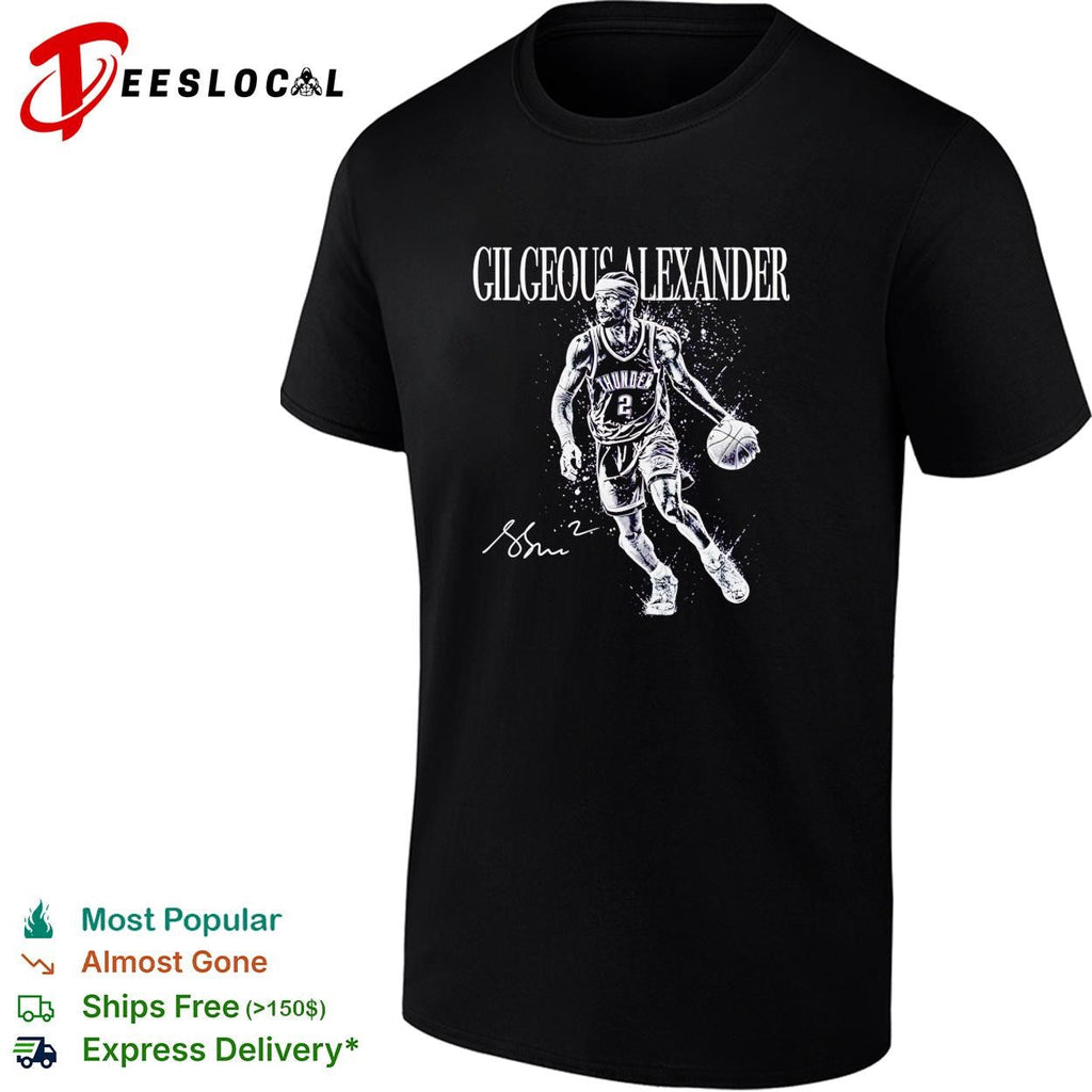 Shai Gilgeous-Alexander Oklahoma City Thunder number 2 action portrait shirt Unisex