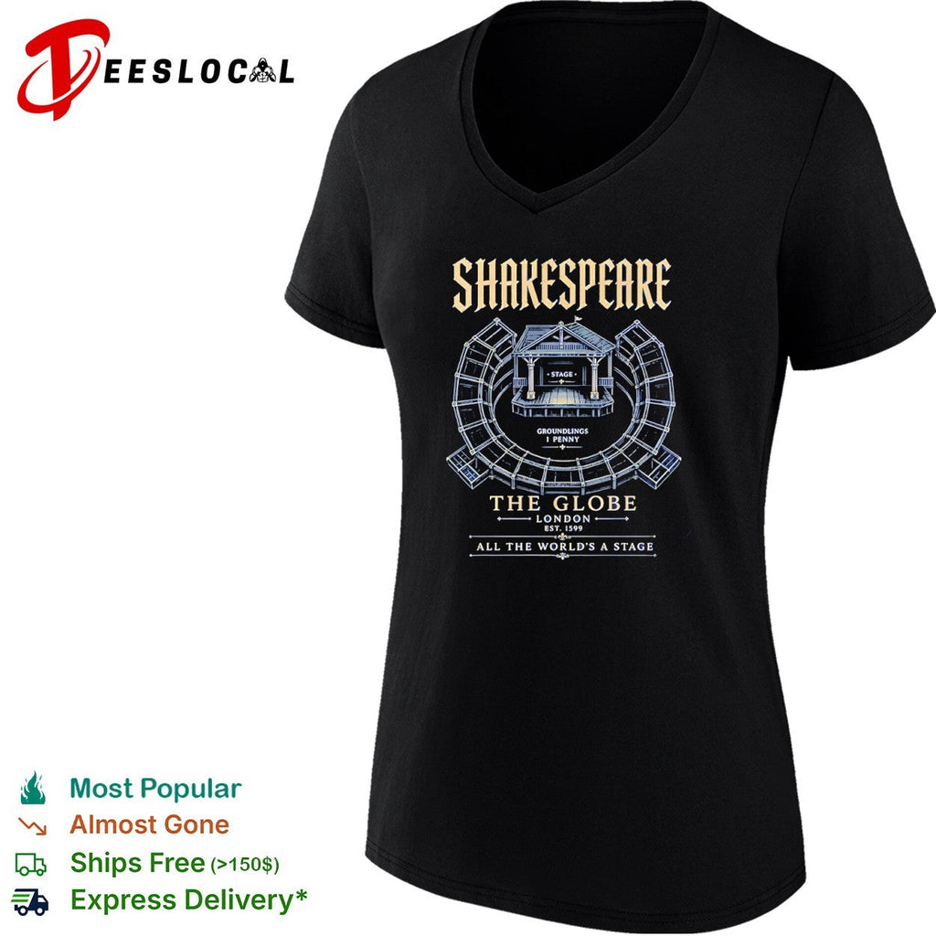 Shakespeare The Globe London Est 1599 All the worlds a stage shirt Unisex