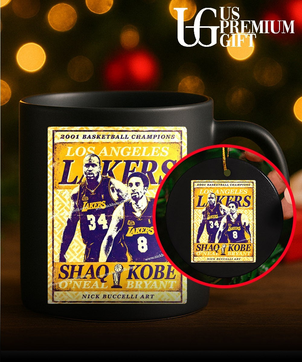 Shaquille O’Neal and Kobe Bryant Los Angeles Lakers 2001 NBA Champions shirt Unisex