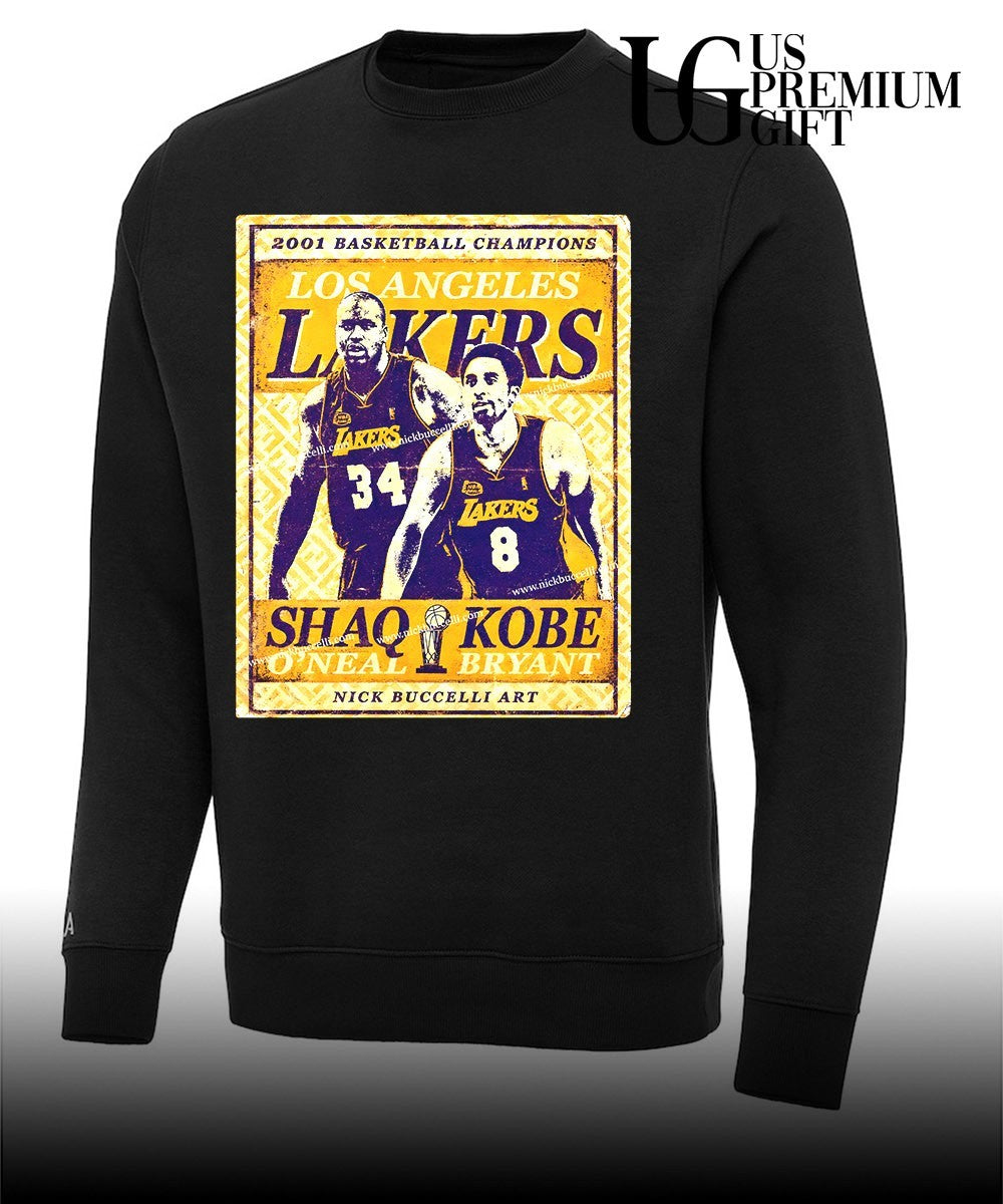 Shaquille O’Neal and Kobe Bryant Los Angeles Lakers 2001 NBA Champions shirt Unisex