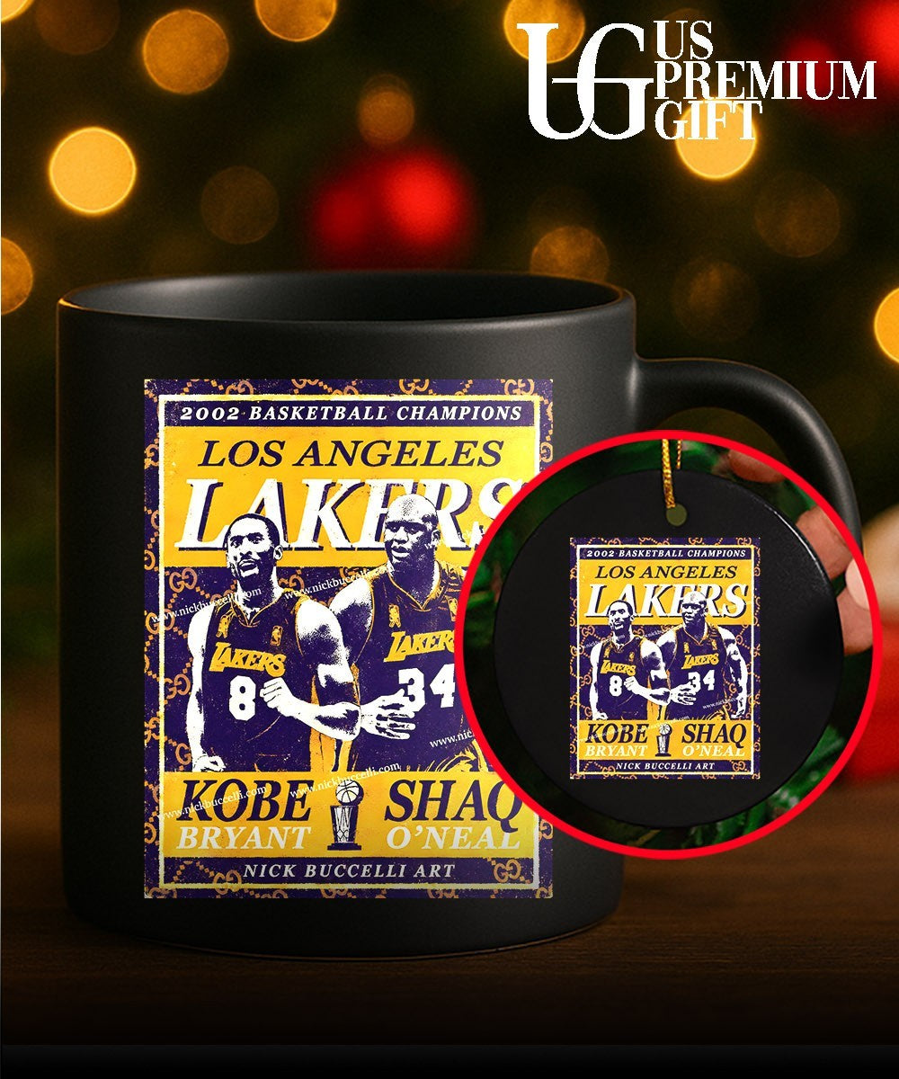 Shaquille O’Neal and Kobe Bryant Los Angeles Lakers 2002 NBA Champions shirt Unisex