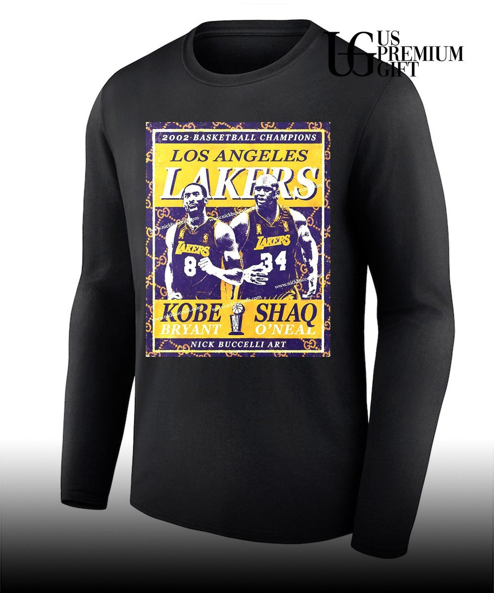 Shaquille O’Neal and Kobe Bryant Los Angeles Lakers 2002 NBA Champions shirt Unisex