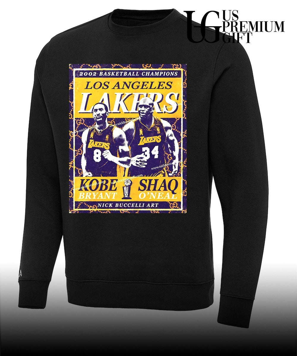 Shaquille O’Neal and Kobe Bryant Los Angeles Lakers 2002 NBA Champions shirt Unisex