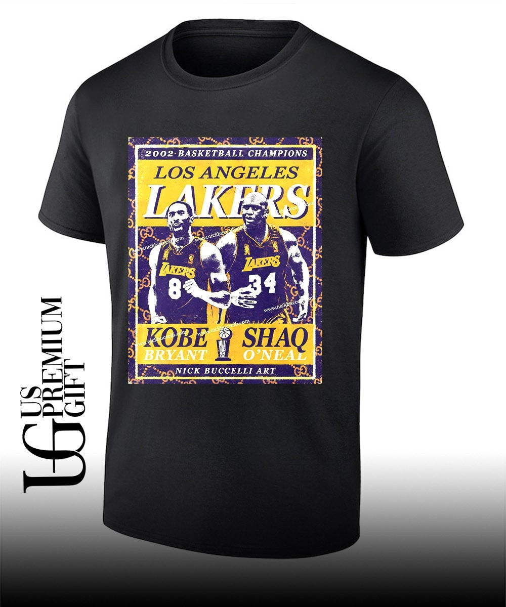 Shaquille O’Neal and Kobe Bryant Los Angeles Lakers 2002 NBA Champions shirt Unisex