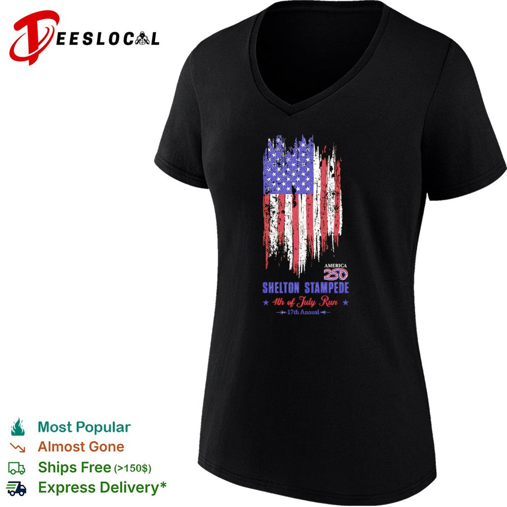 Shelton Stampede 4th of July Run 17th Annual America 250 patriotic event shirt Unisex