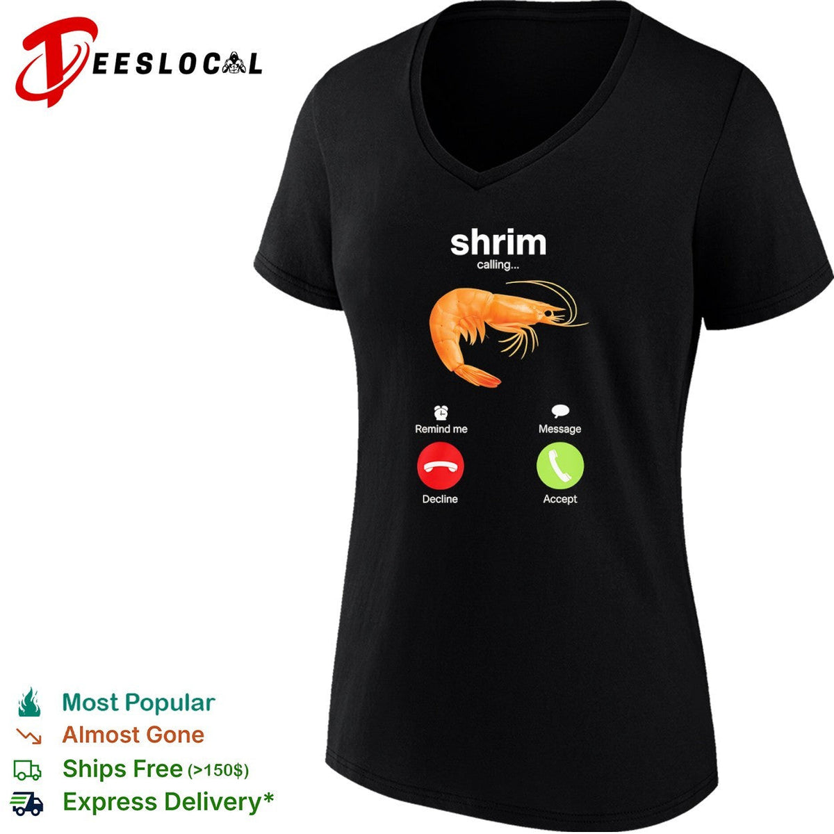 Shrim calling incoming phone screen shirt Unisex