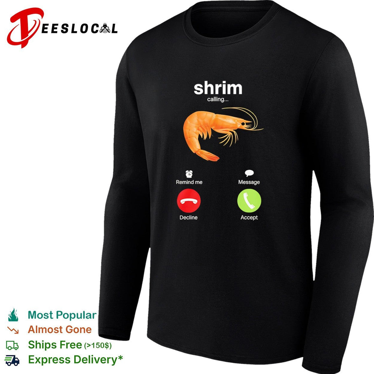 Shrim calling incoming phone screen shirt Unisex