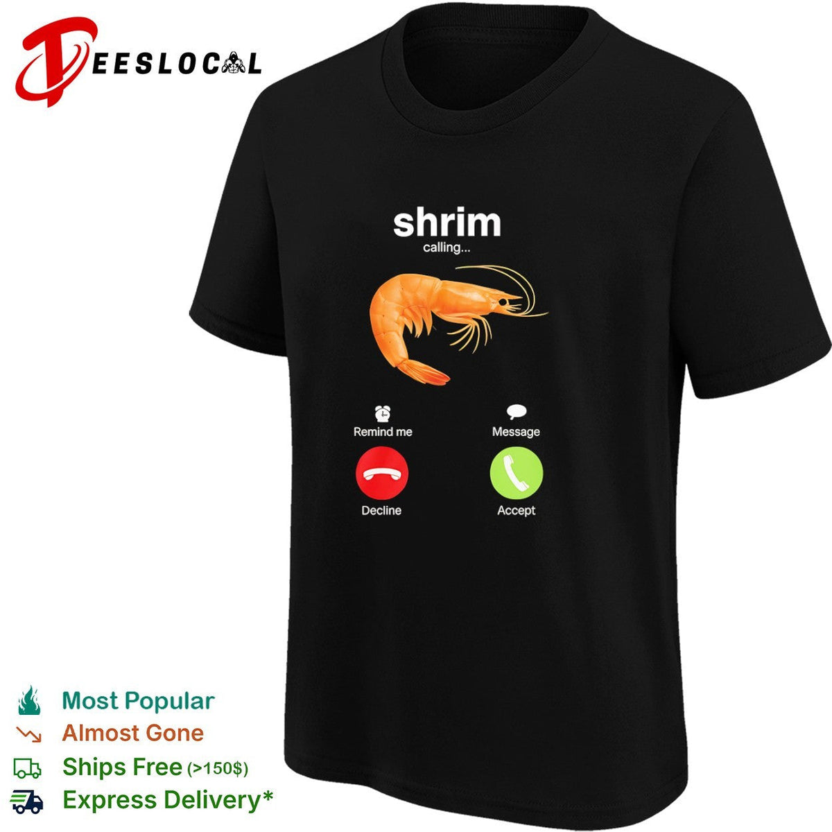 Shrim calling incoming phone screen shirt Unisex