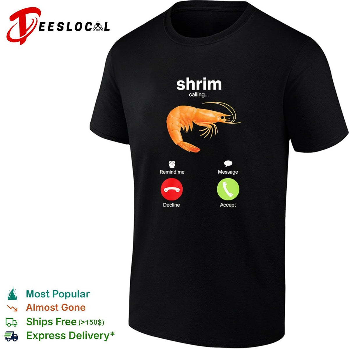 Shrim calling incoming phone screen shirt Unisex