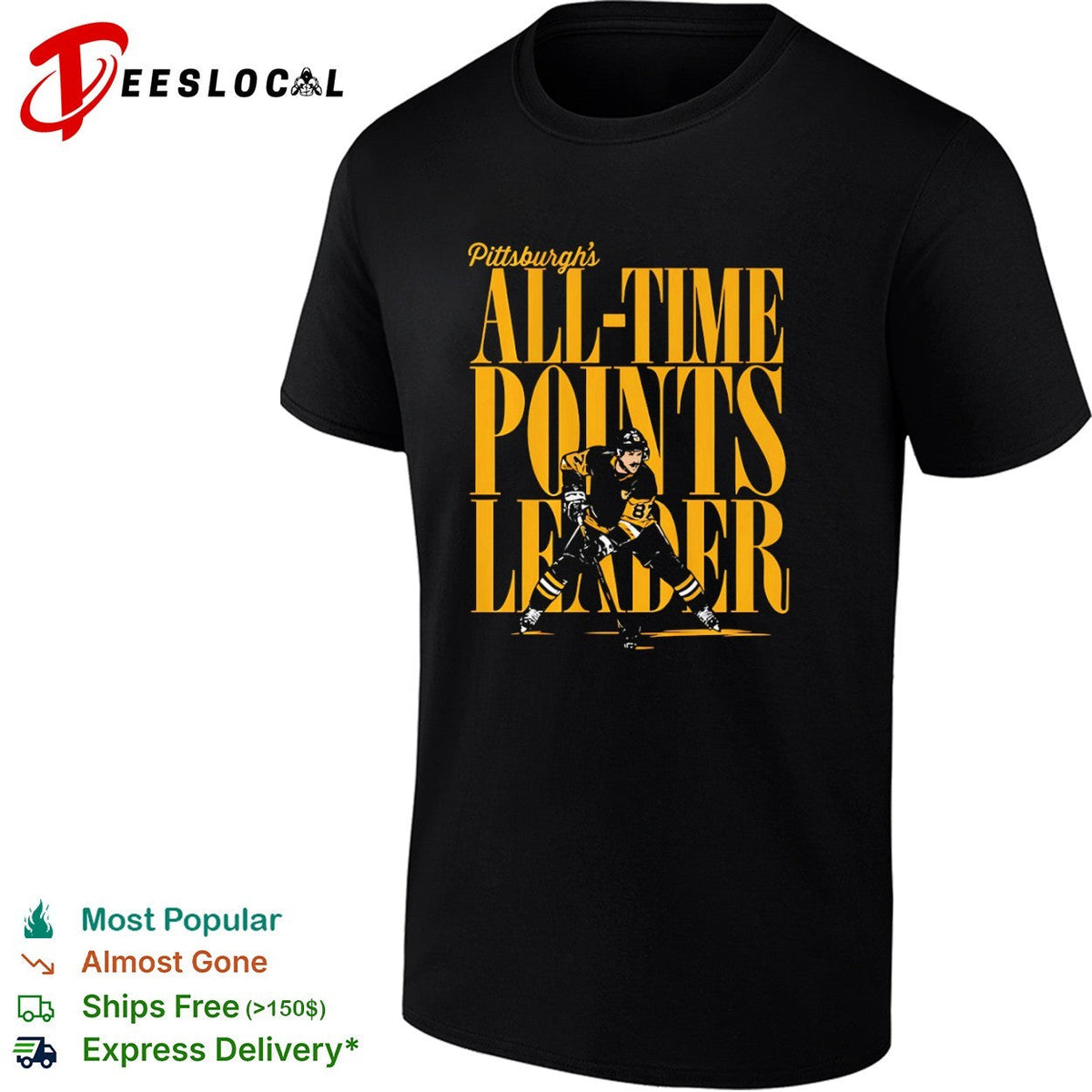 Sidney Crosby Pittsburgh Penguins NHL all time points leader shirt Unisex