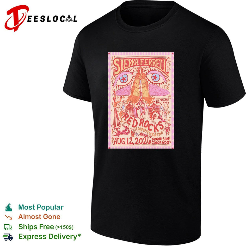 Sierra Ferrell Red Rocks Aug 12 2026 Morrison Colorado pink version poster shirt Unisex