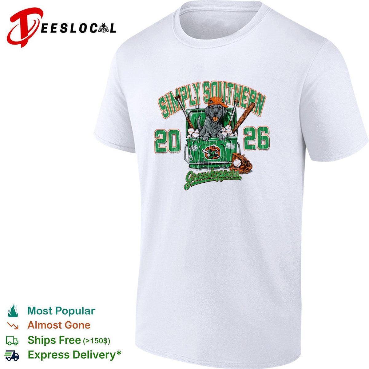 Simply Southern 20 26 Grasshoppers Labrador Baseball Equipment sports shirt Unisex