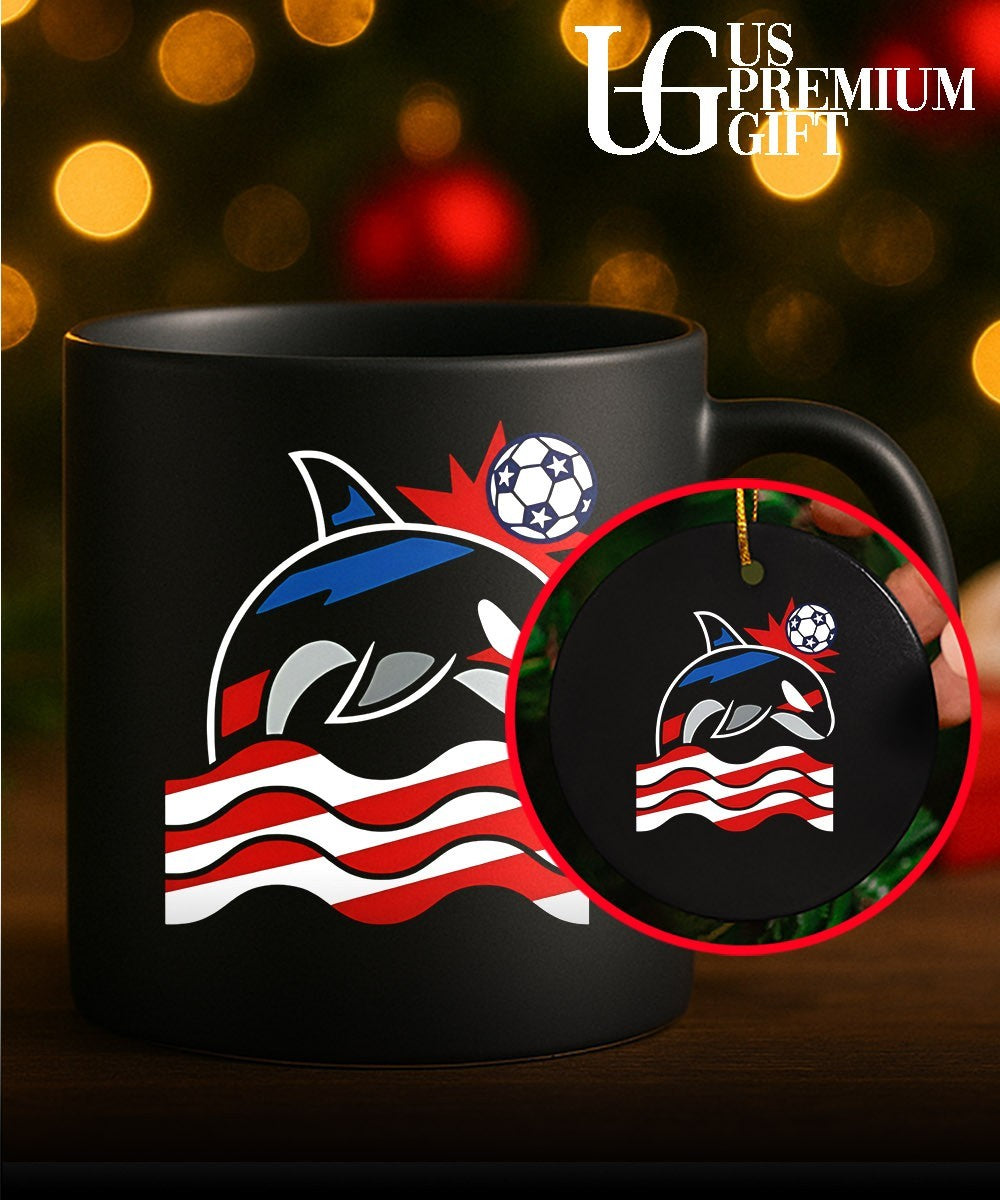 Simply Wild Whale Stars and Stripes Soccer shirt Unisex