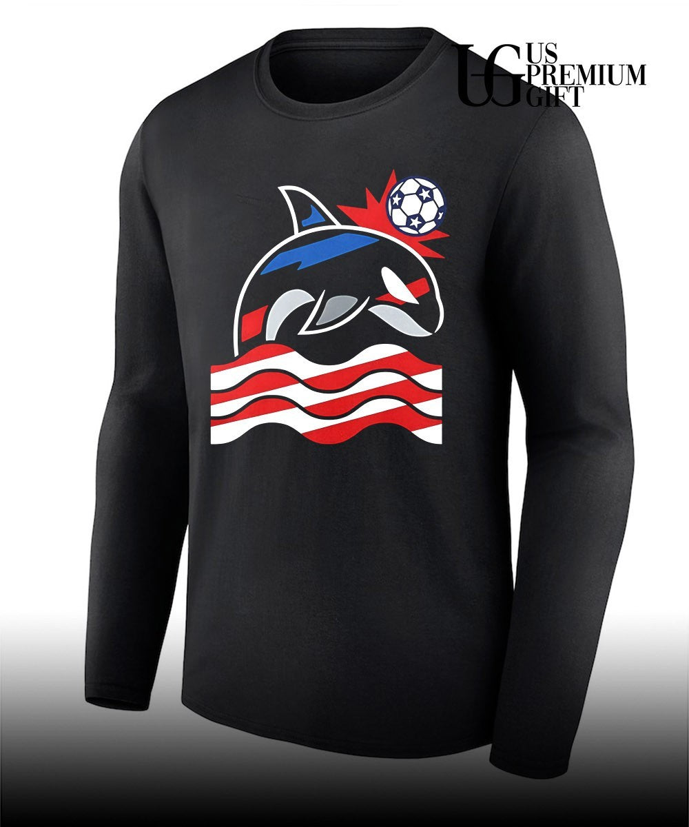 Simply Wild Whale Stars and Stripes Soccer shirt Unisex