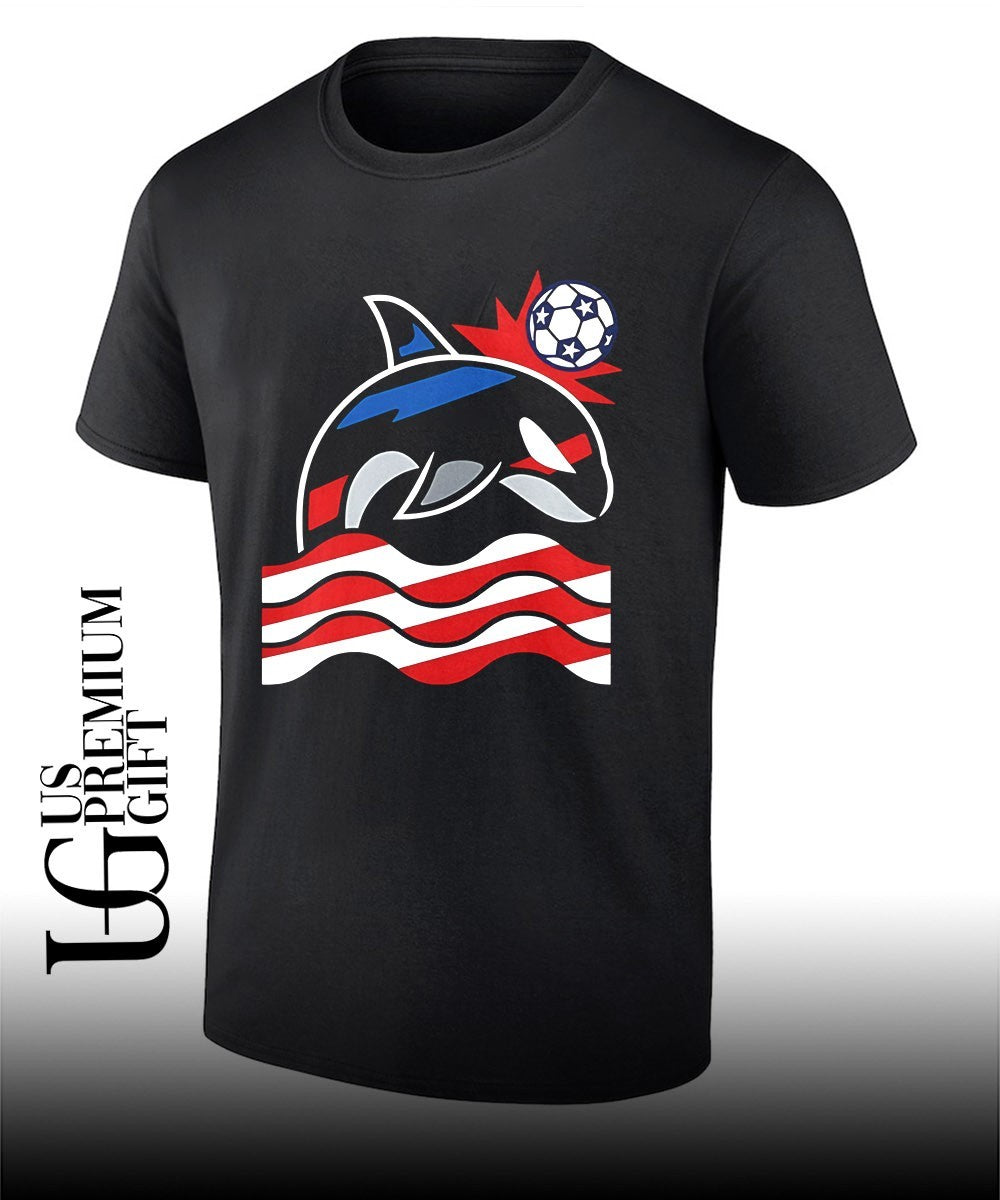 Simply Wild Whale Stars and Stripes Soccer shirt Unisex