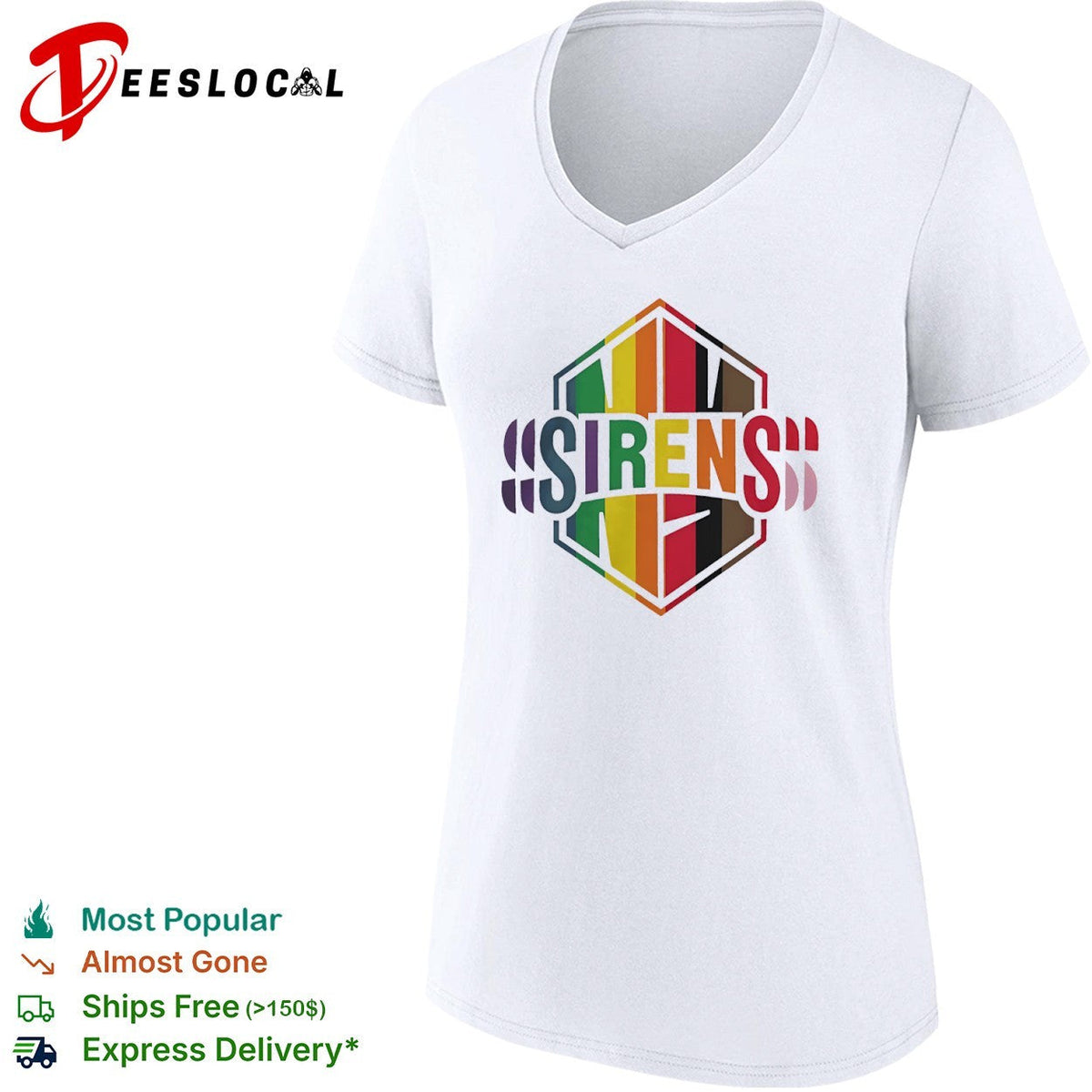 Sirens Pride Flag LGBTQ Rainbow shirt Unisex