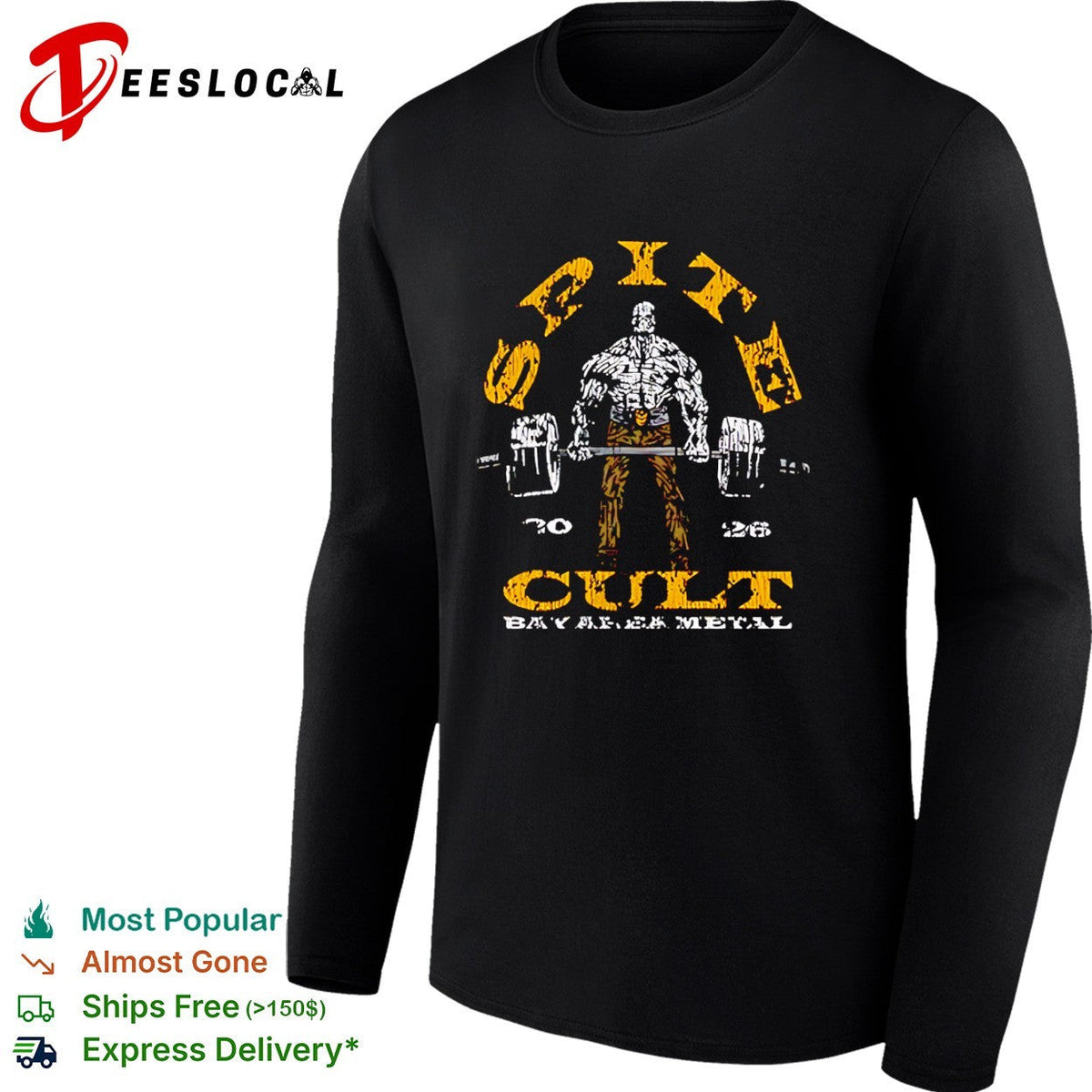 Site 20 26 Cult Bay Area Metal Powerlifter Deadlift Heavy Iron Gym Workout shirt Unisex