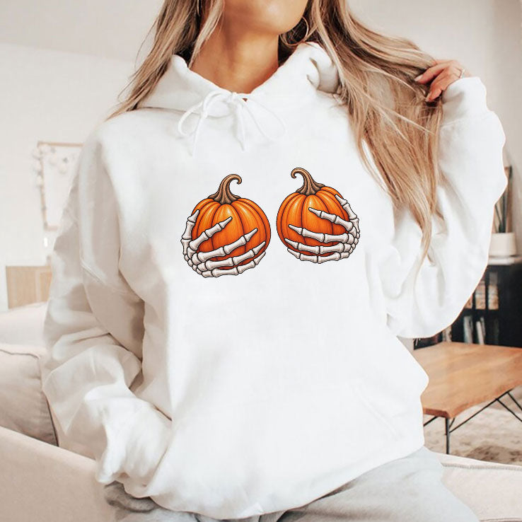 Skeleton Hands Pumpkin Boobs T Shirt