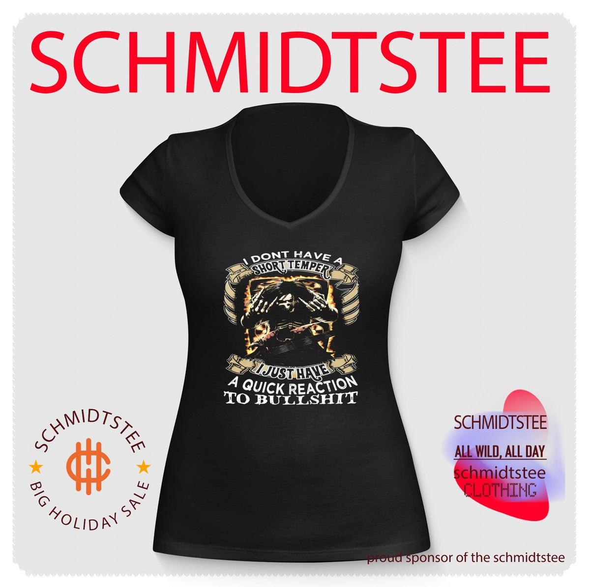 Skeleton I don’t have a short temper I just have a quick reaction to bullshit shirt Unisex
