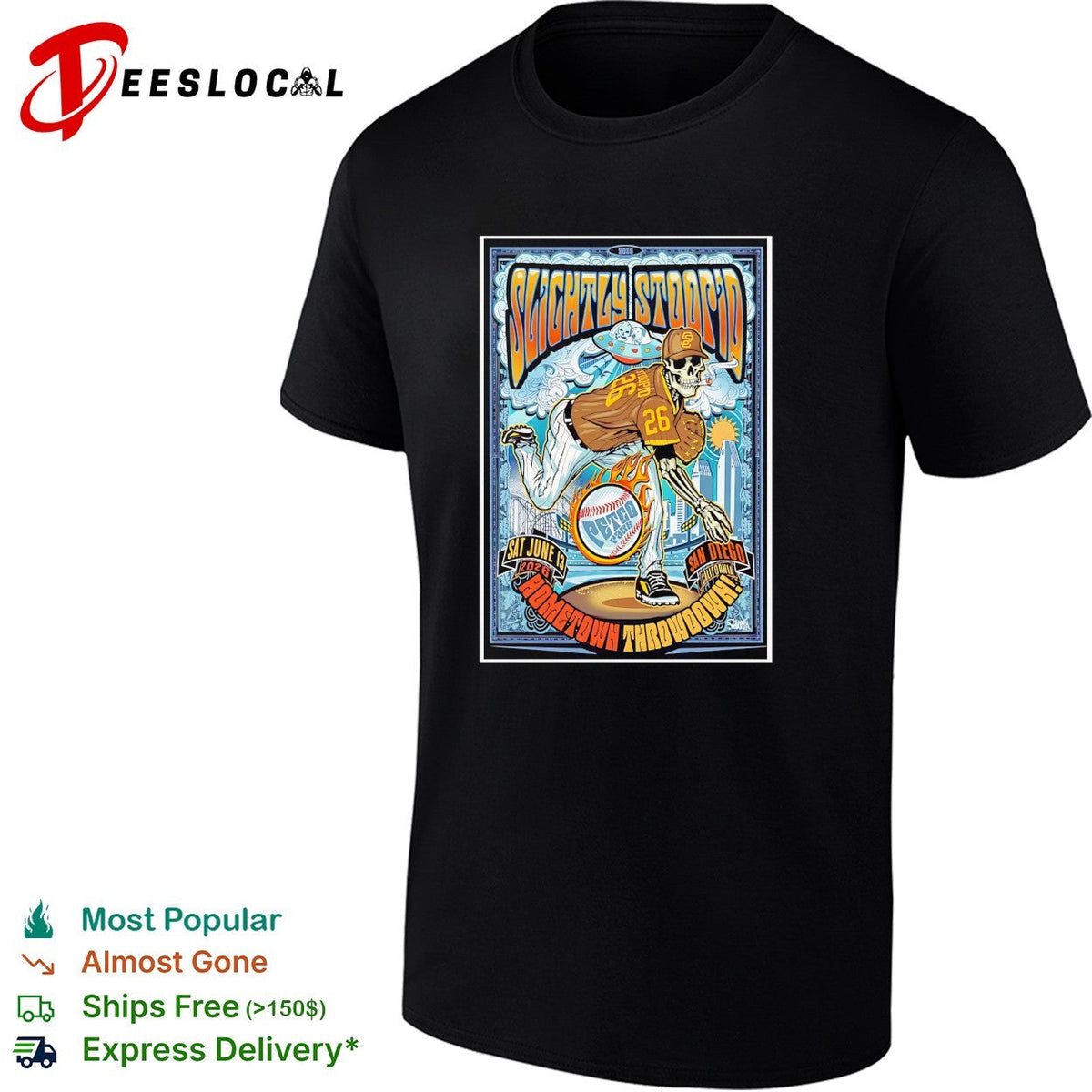 Skeleton basketball player Hometown Throwdown San Diego concert framed poster art shirt Unisex