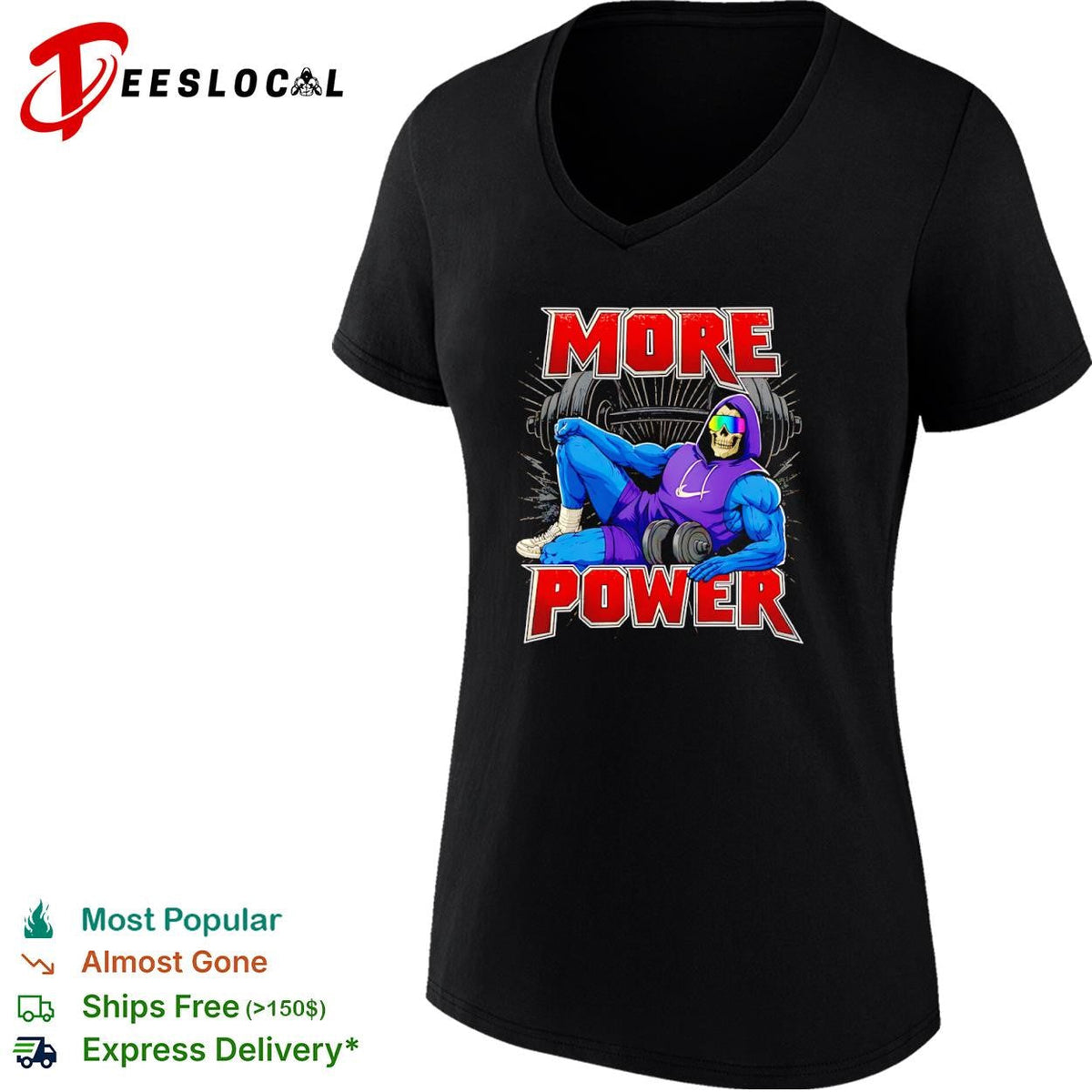 Skeletor as a gym rat more power shirt Unisex