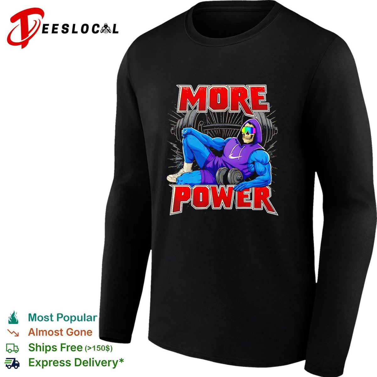 Skeletor as a gym rat more power shirt Unisex