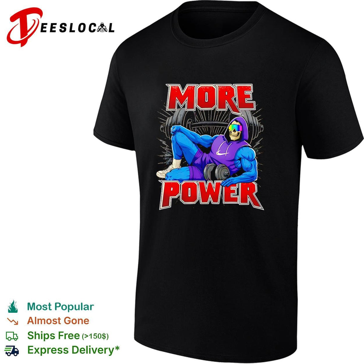 Skeletor as a gym rat more power shirt Unisex