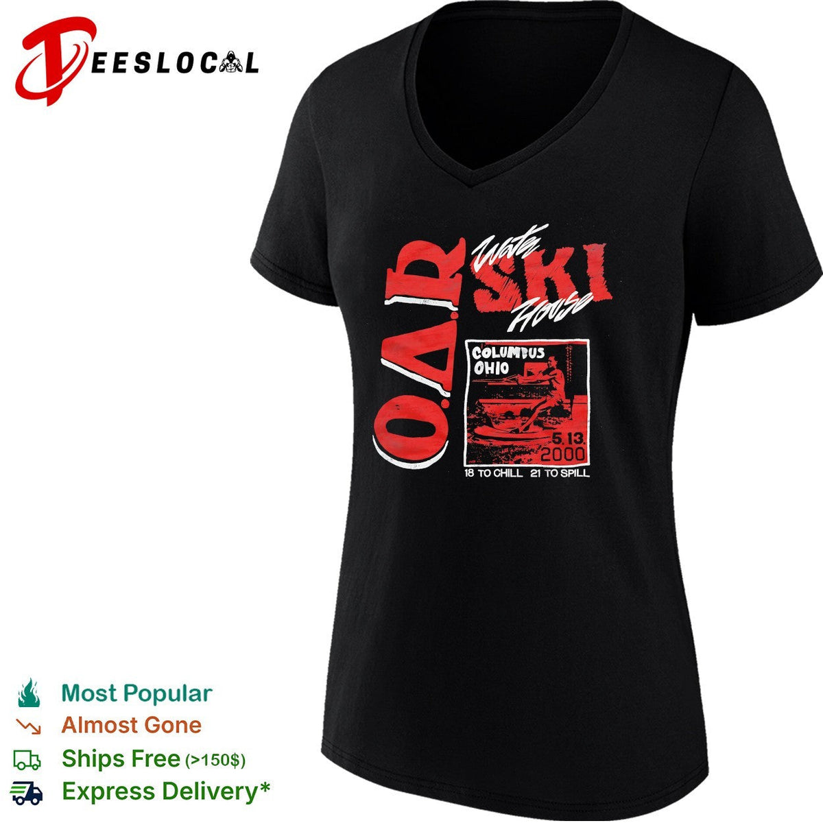 Ski house Columbus Ohio concert retro bold vintage text shirt Unisex