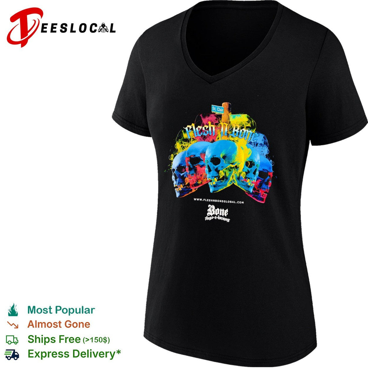Skull Flesh N Bone St Clair E 99 St Bone Thugs N Harmony shirt Unisex