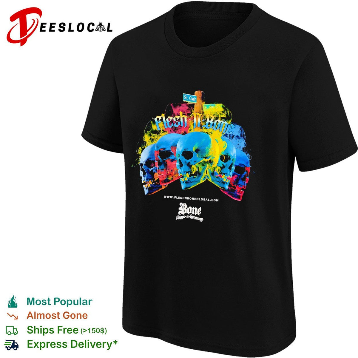 Skull Flesh N Bone St Clair E 99 St Bone Thugs N Harmony shirt Unisex