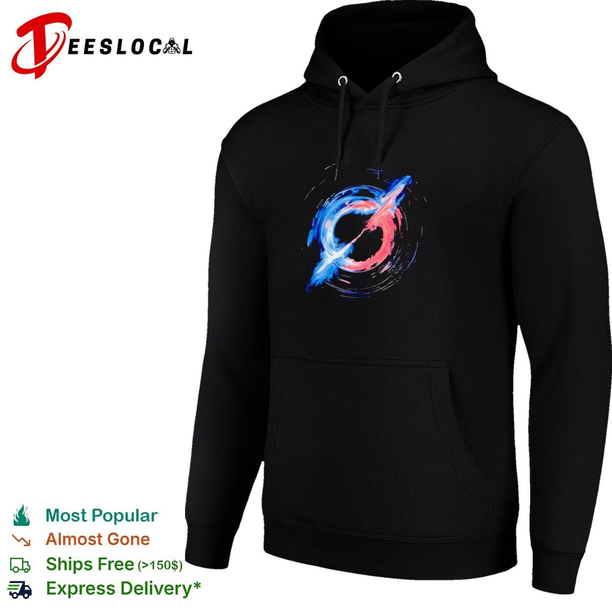 Slayr swirling blue and red nebula abstract paint art logo graphic shirt Unisex